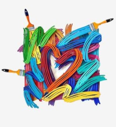 데이비드 걸스타인-Graffiti Heart (Handpainted Paper Cut)