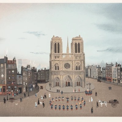 미셸 들라크루아-View of Paris from Île de la Cité