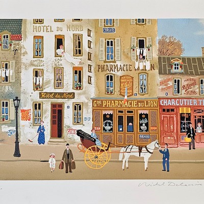 미셸 들라크루아-Souvenirs of Paris Triptych - Set of 1