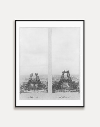 UNKNOWN, Two views of the construction of the Eiffel Tower(액자포함) 56X71cm