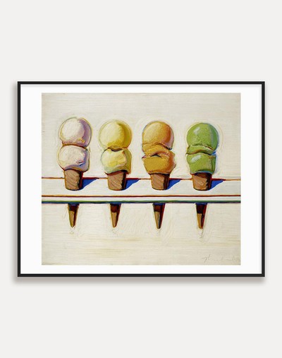 웨인티보, Wayne Thiebaud — Four Ice Cream Cones(액자포함) 71X56cm