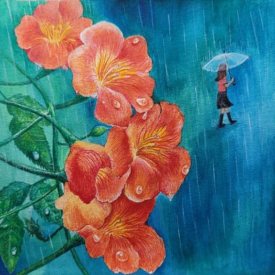 달밤-능소화의 눈물