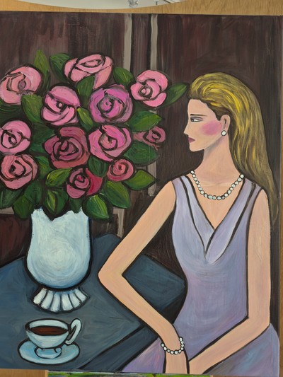 끌로에 최 작가, 바이올렛드레스를 입은 여인 