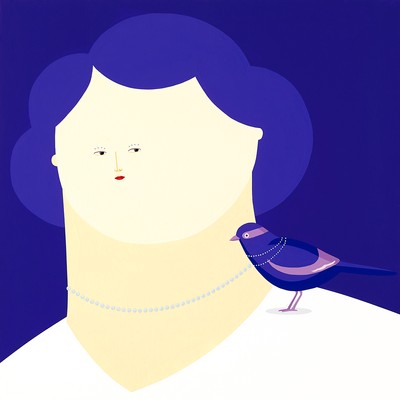 최정윤-진주 목걸이를 한 새 Bird with a Pearl Necklace
