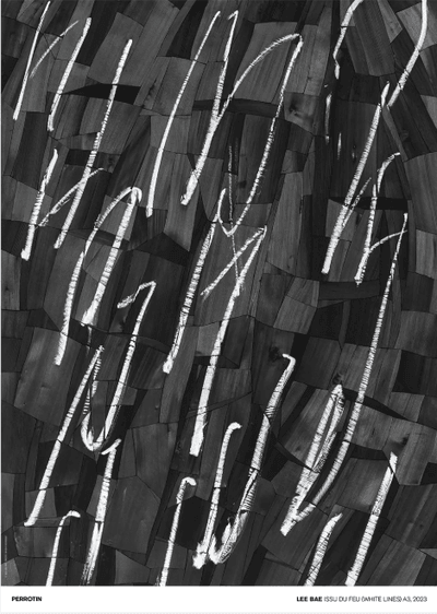 이배 Lee Bae, Issu du Feu (White Lines) A3, 2023